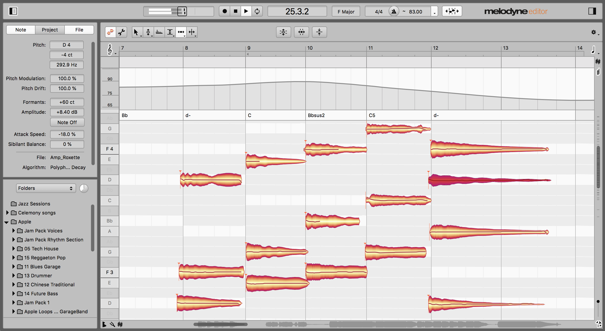 Melodyne screenshot 1