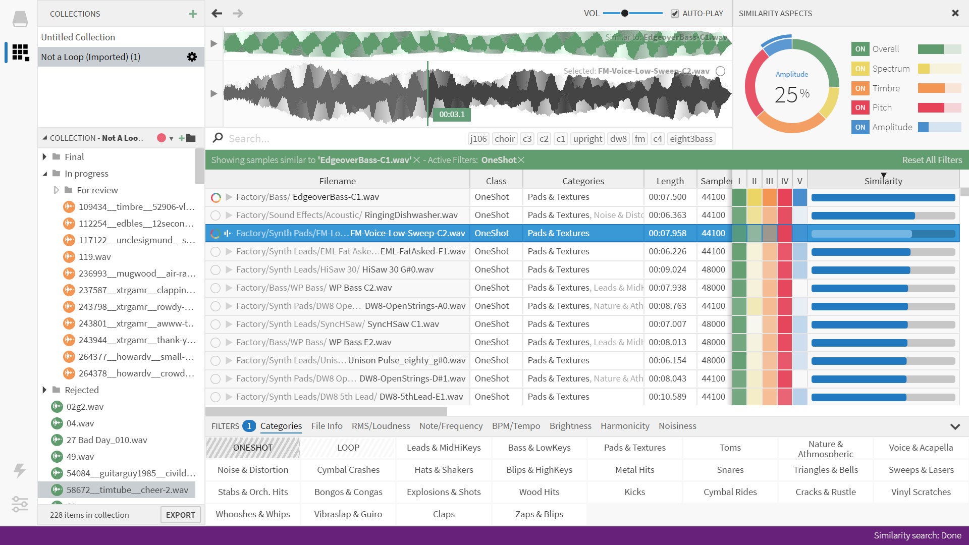 Sononym screenshot 1