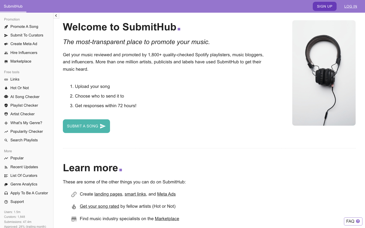 SubmitHub screenshot 1