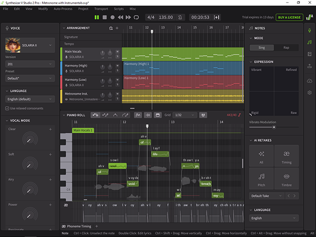Synthesizer V screenshot 1