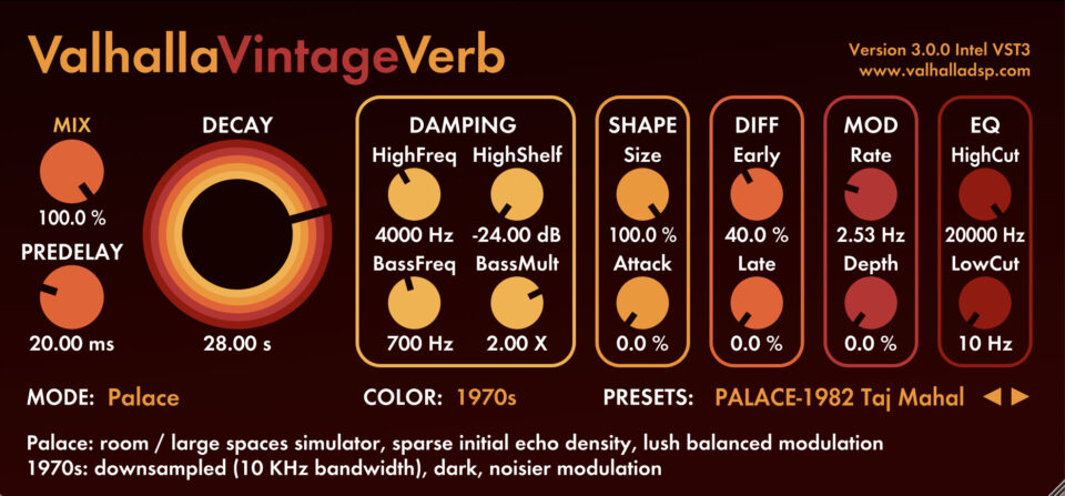 Valhalla VintageVerb screenshot 1